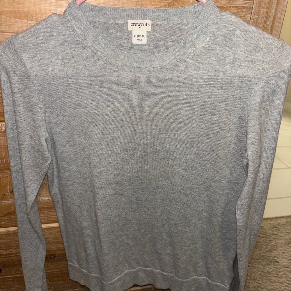 Crewcuts Light Gray Women's Crew Neck Sweater